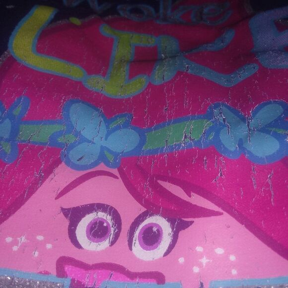 DREAMWORKS TROLLS girls small 6/6x blue Poppy 3/4 sleeve tutu dress - Picture 4 of 8